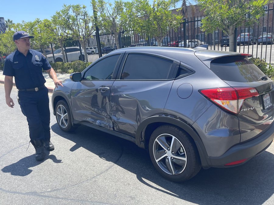Honda HR-V with side impact damage